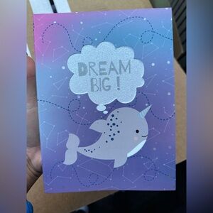 Dream Big Narwhal notebook NEW